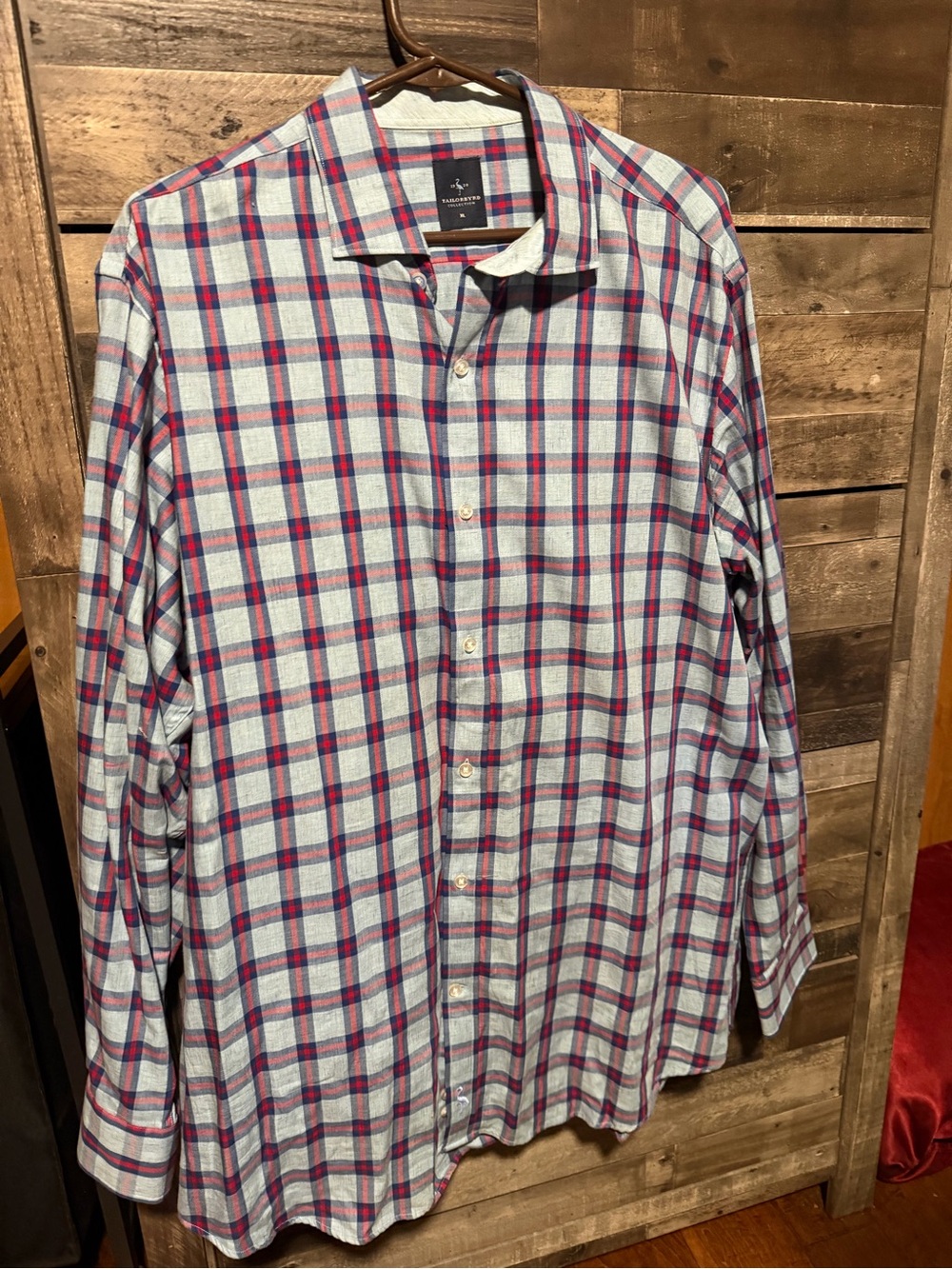 Tailorbyrd Men's Plaid Button-Down Shirt - Blue & Pink